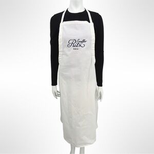 New Escoffier Ritz Paris White Apron 100% Cotton Adjustable One Size